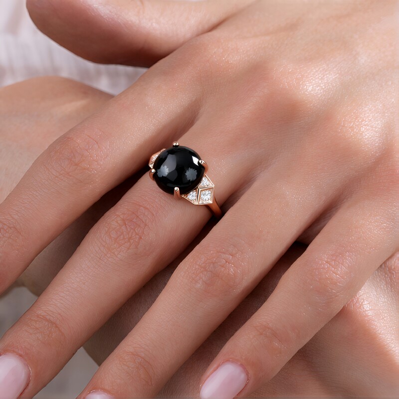 Schneeflocken-Obsidian-Silberring