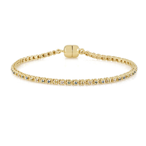 Zilveren armband met I2 Groene Diamanten