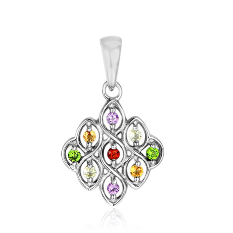 Ciondolo in argento con Diopside Russo