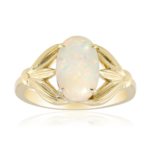 Brasilianischer Weißer Opal-Goldring