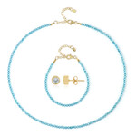 Himmelblauer Topas-Silberset