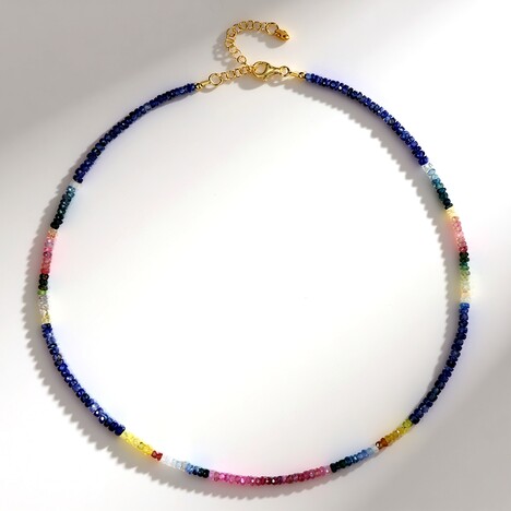 Collana in argento con Zaffiro Fancy