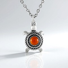 Collana in argento con Onice Rossa (Desert Chic)