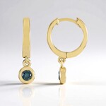 Orecchini in argento con Diamante Blu I2