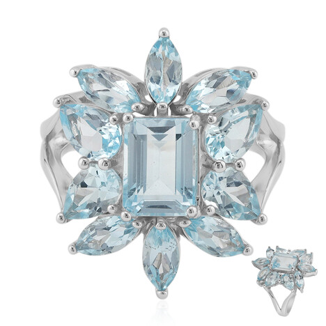 Himmelblauer Topas-Silberring