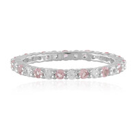 Bague en argent et Tourmaline rose du Nigéria