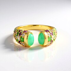 Bague en argent et Chrysoprase