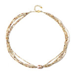 Peach Freshwater Pearl Silver Necklace (Riya)