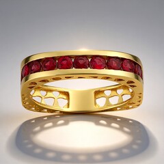 Anello in oro con Spinello Rosso (Ornaments by de Melo)