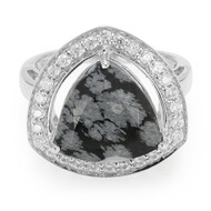 Schneeflocken-Obsidian-Silberring