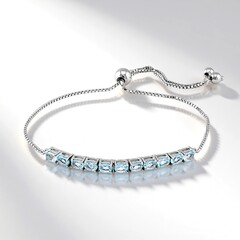 Bracciale in argento con Topazio Blu Cielo