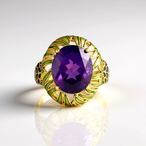 Anello in argento con Ametista (Adela Silber)