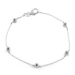 Zilveren armband met I2 Blauwe Diamanten