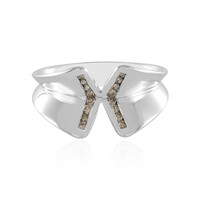 Bague en argent et Diamant champagne I2 (de Melo)