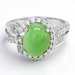 Anello in argento con Crisoprasio Imperiale