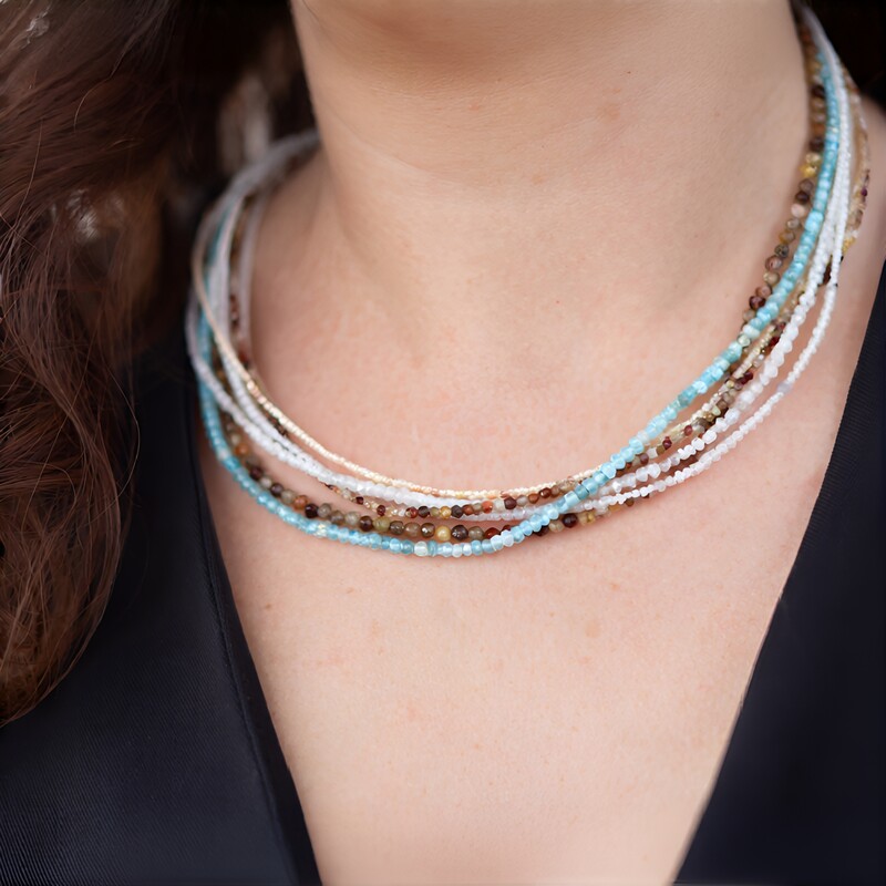 Zirkon-Silberhalskette