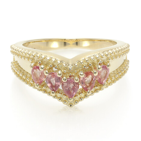 Bague en or et Saphir Padparadscha non chauffé