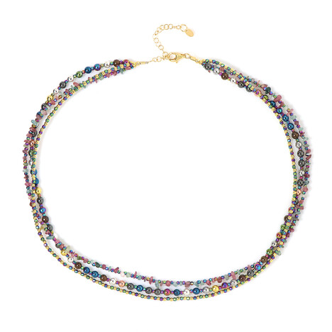 Zilveren halsketting met hematieten (Riya)