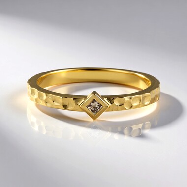 Anillo en plata con Diamante chocolate I2