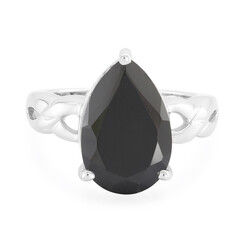 Black Spinel Silver Ring