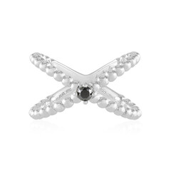 Zilveren ring met een zwarte diamant (de Melo)