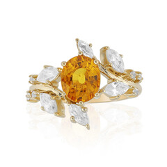 Gouden ring met een Ban Ka Cha oranje Saffier