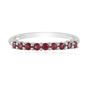 Noble Red Spinel Silver Ring