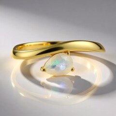 Bague en argent et Opale Welo