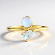 Zilveren ring met een Welo-opaal (de Melo Essence)
