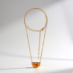 Collana in argento con Ambra Baltica Cognac