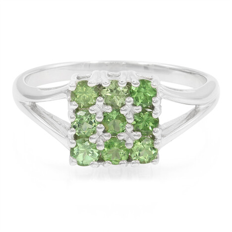 Anillo en plata con Granate verde menta de Merelani