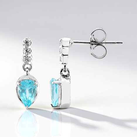Boucles d'oreilles en argent et Apatite bleue