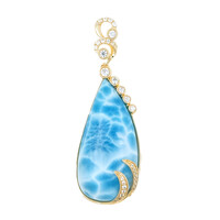 Ciondolo in oro con Larimar