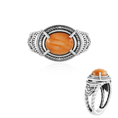 Orange Stachelauster-Silberring