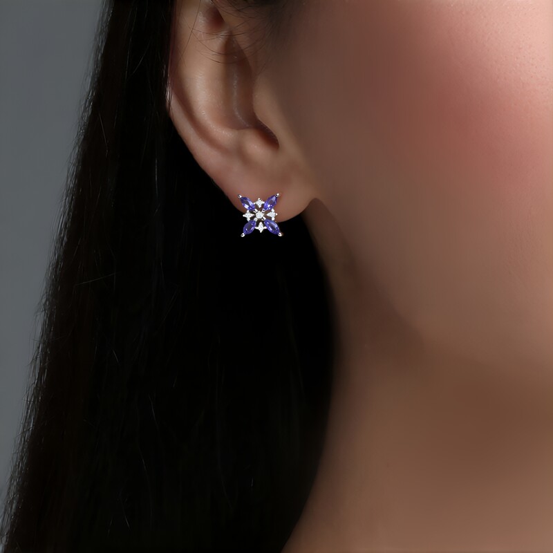 Tanzanite Silver Earrings