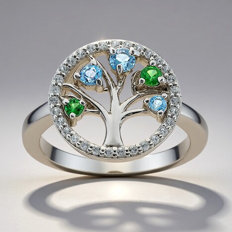 Anello in argento con Topazio Blu Svizzero