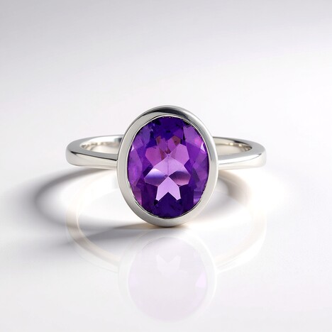 Anello in argento con Ametista del Marocco