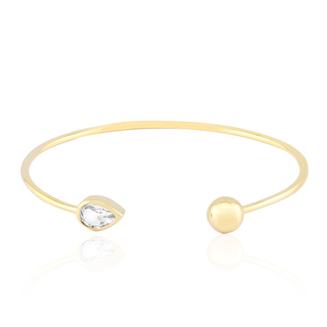 Weißer Topas-Silberarmreif