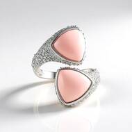 Zilveren ring met roze opalen (de Melo Essence)