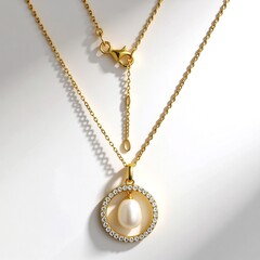 Collana in argento con Perla d'Acqua Dolce Bianca