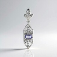 Unheated Ceylon Blue Sapphire Silver Pendant