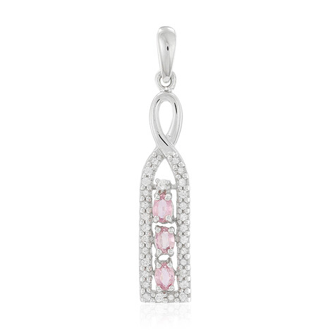 Pendentif en argent et Saphir rose de Ceylan
