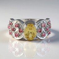 Bague en argent et Béryl jaune