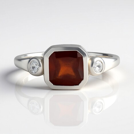 Anello in argento con Granato Essonite