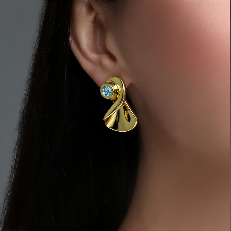 Pendientes en plata con Zircón de Ratanak Kirí