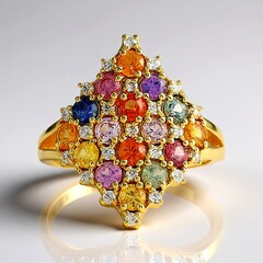 Anello in argento con Zaffiro Fancy