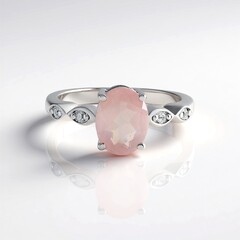 Anello in argento con Quarzo Rosa