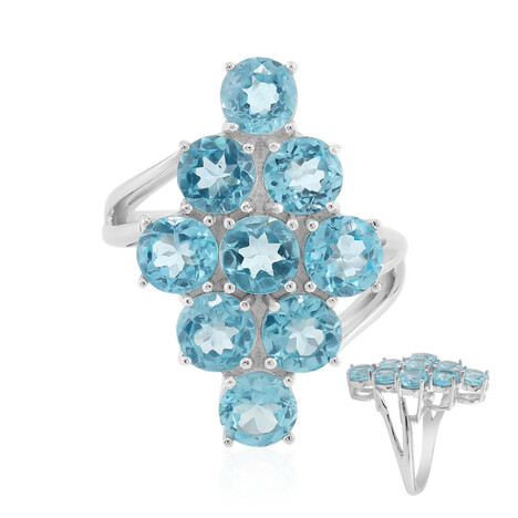 Blauer Apatit-Silberring