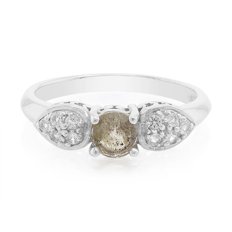 Anillo en plata con Espectrolita