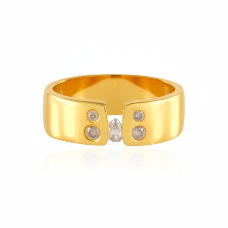 I2 Champagner-Brillant-Silberring (de Melo Essence)